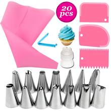 20Pcs/Set Piping-Nozzles Silicone Pastry Bag Kit Cake Decorating Tools DIY Icing Piping Cream Reusable Kitchen Accessories 2024 - buy cheap