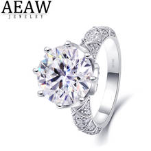 AEAW Luxury Center 10mm Width DF Color VVS Moissanite Engagement Ring Solid 14K 585 White Gold Ring 2024 - buy cheap