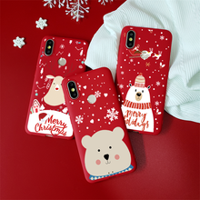 Рождественский красный матовый чехол для Xiaomi Mi 8 Lite 9 SE 9T A1 5X A2 CC9 CC9e F1 для Redmi 7 4A 4X 6A 7A K20 Note 5A 5 6 7 8 Pro 2024 - купить недорого