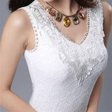 Women's Spring Summer Blouse Style Tank Tops Women's Solid Embroidery Slim Sleeveless Elegant Slim Lace Tops DD8489 2024 - buy cheap