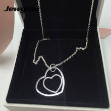 Pendants Heart to Heart Necklaces for Women 925 Sterling Silver link chain Necklace Women Fine Jewelry Jewyuer NC009 2024 - buy cheap