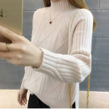 Bella Philosophy 2019 Autumn Solid Loose Women Fashion Sweater Ladies Casual Knitted Pullover Female Elegant Turtleneck Sweater 2024 - buy cheap