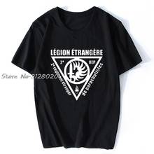 T-shirts de algodão dos homens dos homens dos homens dos homens da legion estrangeira francesa paraquedista-2 rep unissex 2024 - compre barato