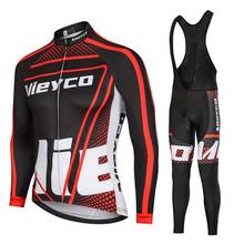 Mieyco-Conjunto de ropa de ciclismo para hombre, Jersey de manga larga y pantalones con pechera para bicicleta de montaña, gimnasio y carreras, primavera de 2020 2024 - compra barato