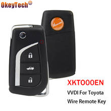 OkeyTech 3 кнопки Xhorse XKTO00EN Универсальный проводной пульт дистанционного управления автомобильный ключ VVDI для Toyota Тип работы с инструментами VVDI2 английская версия 2024 - купить недорого