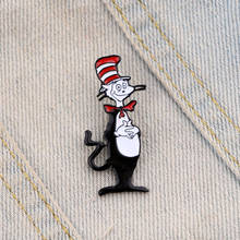 BG1085 Funny Cat Cartoon Pins Enamel Brooches for Women Men Lapel pin Cartoon Metal Badge Collar Jewelry Gifts 2024 - buy cheap