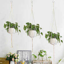 Cordão artesanal de macrame para plantas, cesta de pendurar em vaso, corda com nó, decoração de jardim e casa, 1 peça 2024 - compre barato