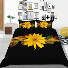 Thumbedding Color Wave Bedding Set Sunflower Simple Creative Black Duvet Cover King Size Queen Twin Full Single Double Bed Set 2024 - buy cheap