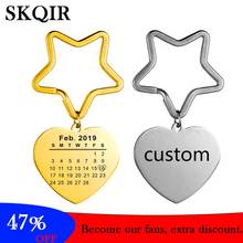 Custom Date Keychain Personalized Name Calendar Key Chain Stainless Steel Chain Key Rings For Man Girls Birth Day Jewelry Gift 2024 - buy cheap