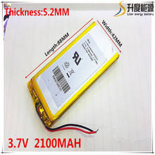 3.7V 2100mAh 524288 Lithium Polymer Li-Po li ion Rechargeable Battery cells For Mp3 MP4 MP5 GPS  mobile bluetooth 2024 - buy cheap