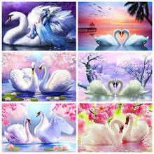 Full Square Diamond Painting Swan 5D DIY Diamond Embroidery Cross Stitch Animal Mosaic Home Decor Gift Drop Shipping 2024 - buy cheap