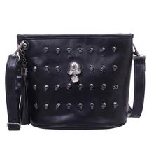 Bolso de mano con diseño de calavera para mujer, bandolera de hombro con esqueleto de cuero PU Vintage, bolso de compras de gran capacidad 2024 - compra barato