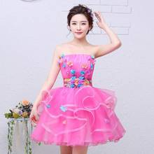 Strapless Short Quinceanera Dresses Party Dress Sweet Floral Print Ball Gown Luxury Robe De Bal Plus Size Vestidos 2024 - buy cheap