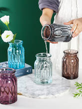 Скандинавская гидропонная ваза с большим ртом, украшение для цветочной композиции сушеных цветов, цветы для гостиной, прозрачное стекло 2024 - купить недорого