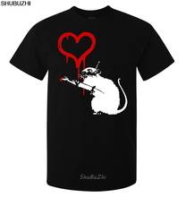 Banksy Street Art Rat Painting Heart mens (woman's available) t shirt black top Cool Casual pride t shirt men Unisex New sbz3116 2024 - buy cheap