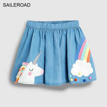 SAILEROAD/Одежда для маленьких девочек; хлопковые мини-юбки с аппликацией единорога и радуги для детей; Осенняя детская юбка-пачка 2024 - купить недорого
