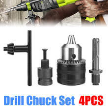 4Pcs/Set 1/2-20UNF 1.5-13mm Drill Chuck Conversion Drill Chuck Adapter Convert Impact Wrench Into Electric Drill Key 3 Jaw Chuck 2024 - buy cheap