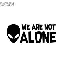 Volkrays Creative Car Sticker Alien We Are Not Alone UFO Accessories Reflective Fashion Vinyl Decal Black/Silver/white,5cm*14cm 2024 - buy cheap