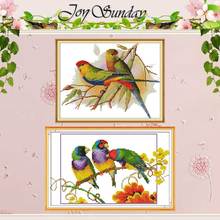 Parrots bird patterns counted 11CT 14CT Animals Cross Stitch Set DIY Wholesale Cross-stitch Kit Embroidery Needlework Home Decor 2024 - buy cheap