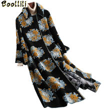 Boollili-abrigo de piel auténtica para mujer, chaqueta de lana Floral coreana, 2020, otoño e invierno, 100% 2024 - compra barato