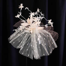 Korean New Mori Fairy veil headdress Champagne Flower Bridal Head wear Wedding Hair Accessories 2024 - buy cheap