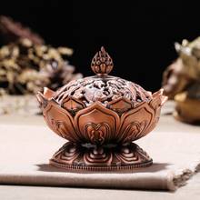 Lotus Flower Incense burner alloy Zinc-copper dish Chinese Buddha Incense Holder Burner Brass Mini Sandalwood Censer 2024 - buy cheap