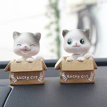 Car Ornament For Women Automotive Dashboard Decor Cute Shaking Head Cat Toys Gift Car Accessories 2024 - buy cheap