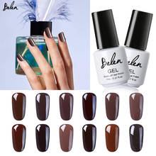 Belen esmalte de gel de 7ml café, série marrom, uv, led, preto, branco, esmalte híbrido semipermanente da sorte 2024 - compre barato