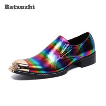 Batzuzhi Italian Type Men Shoes Metal Tip Color Men's Party and Wedding Formal Leather Dress Shoes Men, Big Sizes US6-US12 2024 - buy cheap