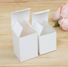 50 pçs pequeno cubo embalagem caixa de presente de papel branco artesanal sabão caixa de embalagem barato kraft casamento favor caixa de papel 2024 - compre barato