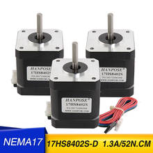 Free shipping 3PCS 42x48mm 17HS8402S-D Nema17 Stepper Motor 1.3A 52N.CM for CNC worm wheel edging machine  12V 42 step motor 2024 - buy cheap