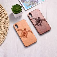 Sea Turtle  Natural Engraved Wood Phone Case Coque Funda For iPhone 12 6S 6Plus 7 7Plus 8 8Plus XR X XS Max 11 Pro Max 2024 - buy cheap