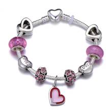 Love Snake Chain Charm Bracelet Knotted Heart Beads & Red Love Heart Dangle Brand Bracelet For Women Lovers Jewelry Gift 2024 - buy cheap