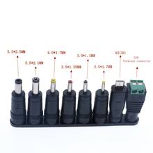 DC Power Jack 5.5 x 2.1mm Female To 5.5 1.7mm 4.8 2.5 2.1 0.7 3.5 4.0 1.35mm micro usb Male plug, cable adapter, 8pcs x laptop charger adapter tip, 1 lot 2024 - buy cheap