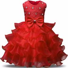 Детские платья для девочек, летнее платье, вечернее детское платье с бантом, платье принцессы для дня рождения и причастия 2024 - купить недорого