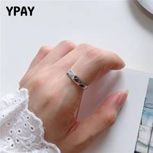 YPAY-Anillos abiertos de Plata de Ley 925 pura para mujer, 100% ajustable con cara cónica minimalista de Corea, joyería fina, YMR935 2024 - compra barato