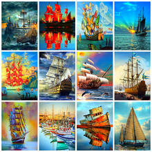 Evershine 5D DIY Diamond Painting Full Square Drill Cross Stitch Sailboat Scenery Embroidery Mosaic Full Layout Home Decoration 2024 - buy cheap
