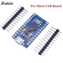 Контроллер Aokin Pro Micro USB ATmega32U4, 3,3 В, 8 МГц, макетная плата, модуль для Arduino для Leonardo, замена ATmega328 2024 - купить недорого