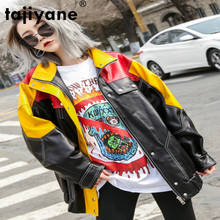 Tajiyane jaquetas e casacos de couro genuíno, casacos femininos para mulheres, jaquetas curtas de pele de carneiro para motocicleta, 2020 wpy540 2024 - compre barato