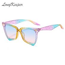 LongKeeper-Gafas de sol de ojo de gato para mujer, lentes de sol femeninos irregulares con gradiente, nuevo diseño de marca, UV400, 2020 2024 - compra barato