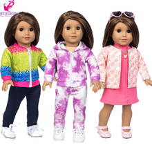 Baby Doll Clothes 43 Cm Coat Tie Dye Sweater for 18 Inch American Og Girl Doll Jacket Jeans Pants 2024 - buy cheap