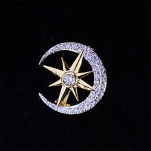 New Mini Rhinestone Crystal Moon Star Brooches for Women Small Collar Pin Bags Bijoux Accessories Luxury Jewelry Mujer broche 2024 - buy cheap