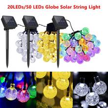 LED Outdoor Solar Lamp String Lights 20/50 LED Fairy Holiday Christmas Party Garland Solar Garden Waterproof Round String Lights 2024 - buy cheap