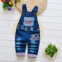 Детский джинсовый комбинезон IENENS, длинные штаны для мальчиков, джинсовые комбинезоны для малышей 2024 - купить недорого