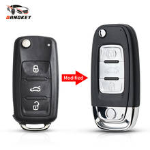 Dandkey Modified Flip Key Shell Fit For VW Volkswagen Jetta Golf Passat Beetle Polo Bora Folding 3 Buttons Remote Uncut Key Case 2024 - buy cheap