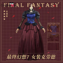 ¡Anime! Disfraz de Final Fantasy 7, vestido azul con inicial de Cloud Strife, uniforme Sexy encantador, disfraz de Halloween, Envío Gratis 2024 - compra barato