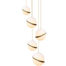 Lámpara colgante con forma de bola de cristal para cocina, anillo de luz led de burbuja, de estilo nórdico moderno, accesorio de iluminación para sala de estar, restaurante y dormitorio 2024 - compra barato