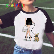 Женская забавная футболка с изображением таксы и мопса Teckel, Harajuku, милая футболка с изображением французского бульдога, немецкой овчарки, футболка с изображением питбуля, Топ для женщин 2024 - купить недорого