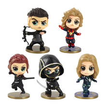 5pcs/set 10-11cm Avengers Captain Black Widow Q Version Bobble Head PVC Super Hero Figure Collectible Model Toys 2024 - buy cheap