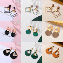 POXAM New Korean Statement Earrings for Women Cute Arcylic Geometric Dangle Drop Gold Earings Brincos 2021 Trend Fashion Jewelry 2024 - buy cheap